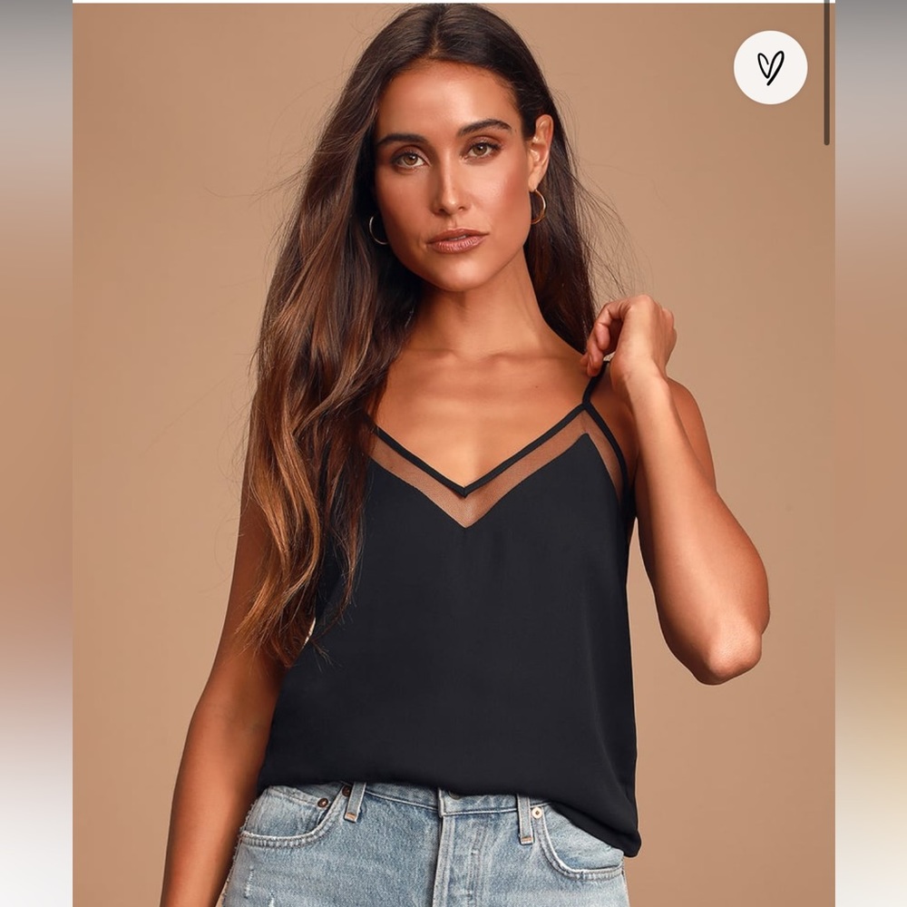 Sweet Fling Black Mesh Tank Top